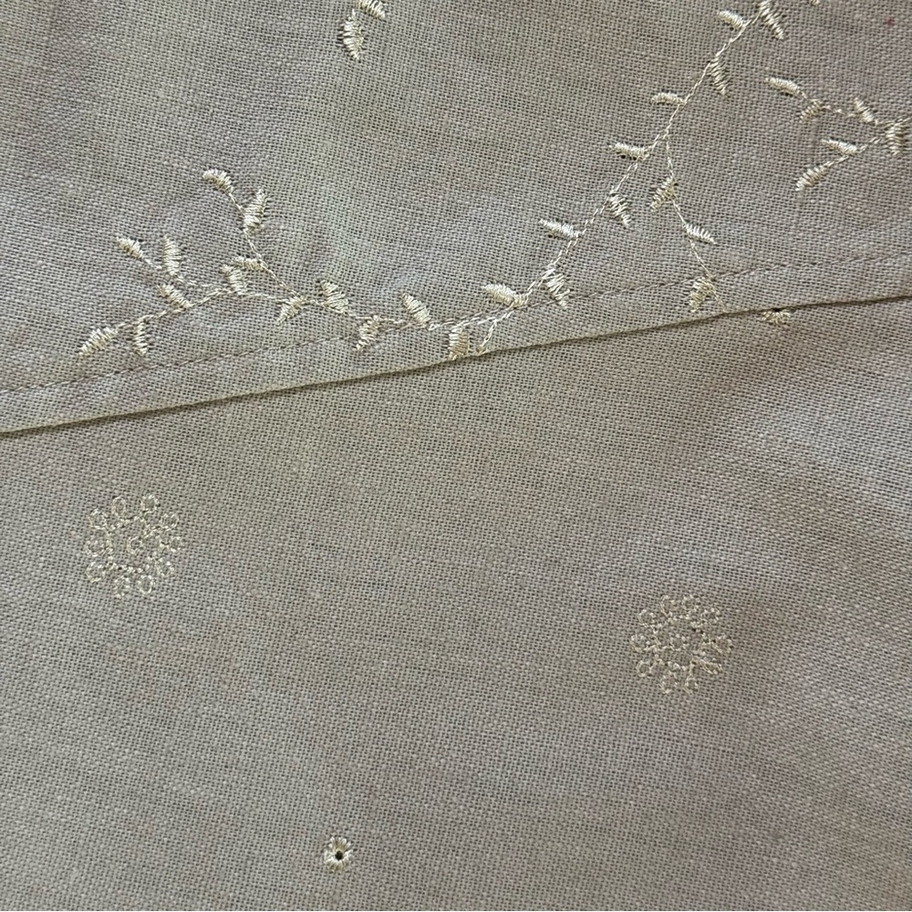 Linen Blend Sleeveless Embroidered Eyelet Maxi Dress (S) - Picture 12 of 16
